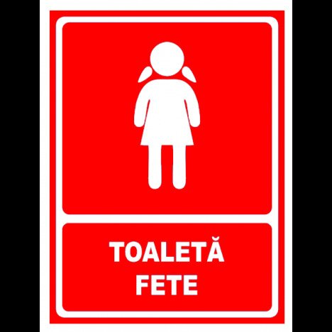 Indicator rosu pentru toaleta fete