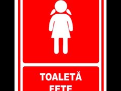 Indicator rosu pentru toaleta fete